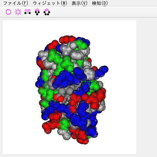 ヘモグロビンにヘムが埋まっているようす