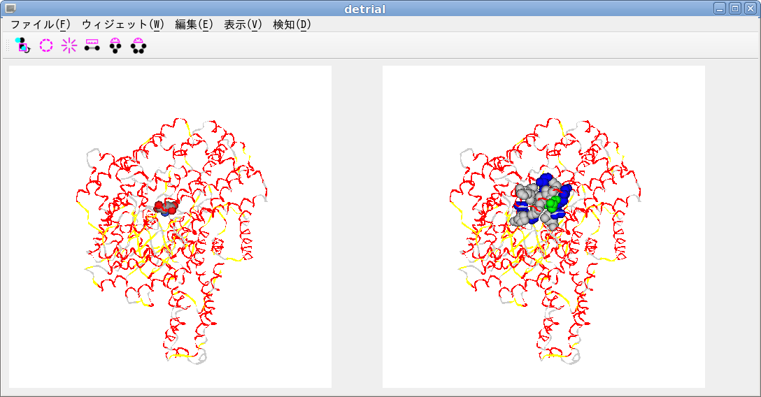 検知された近傍アミノ酸の描き分け