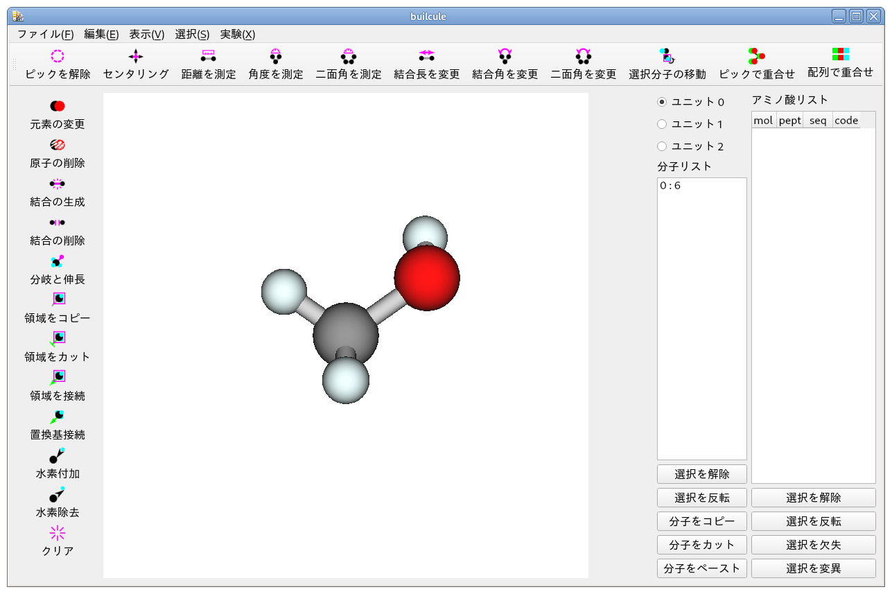 メタノールが作成された