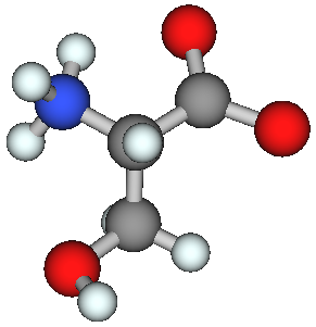 棒球様式で表示したセリン