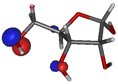 α-ヘミアセタール型リボースの HOMO